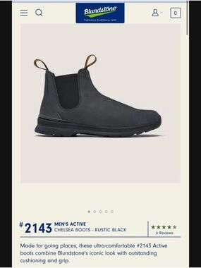 Blundstone Active Chelsea Boots 2143 Black Size 8 AU NO INSOLES